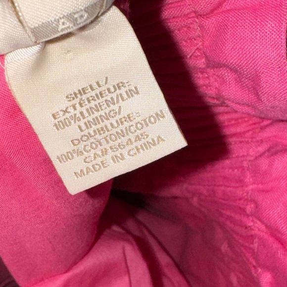 J. Crew 00 Hot Pink Linen Paper Bag Style Elastic Cinched Waist w/ Pockets Skirt - Picture 5 of 8